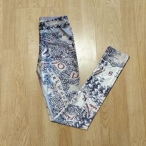 Lord of the Rings Map of Middle Earth Leggings